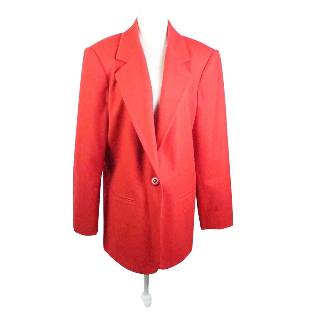 Vintage 80s Sag Harbor Red Wool Blazer Jacket 12